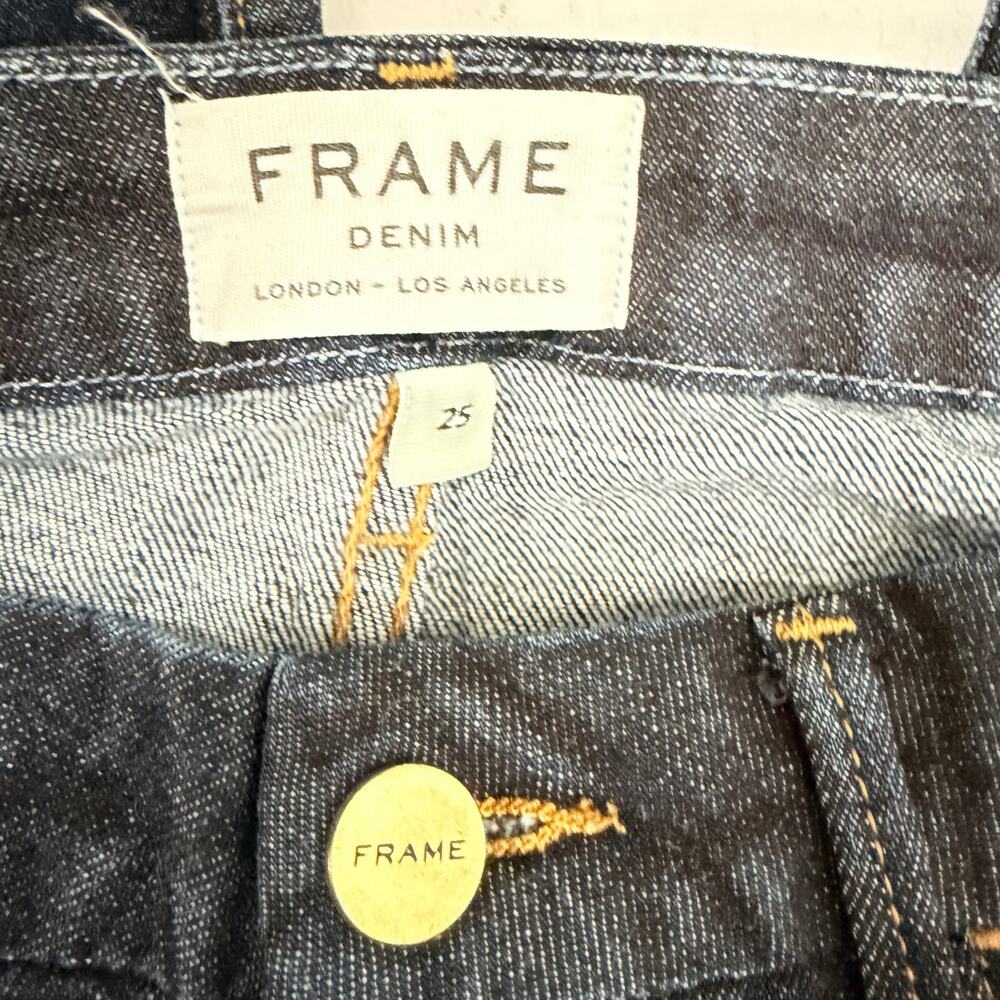 Frame Denim Le Crop Mini Bootcut Jeans Kingland Dark Wash Blue Mid Rise Size 25 - Picture 12 of 12